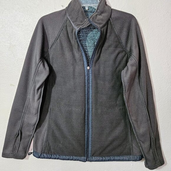 NEW BALANCE WOMEN'S ACTIVE WEAR RUNNING JACKET BLACK.GRAY FLEECE LINED   SZ L - Picture 4 of 8